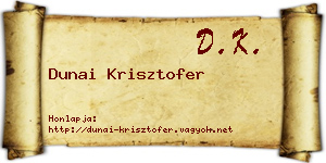 Dunai Krisztofer névjegykártya