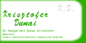 krisztofer dunai business card